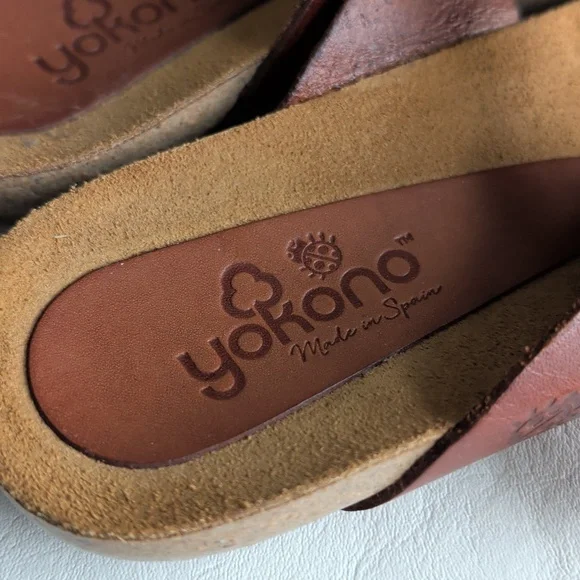 Yokono Brown Leather Strapy Made In Spain Sandals Women's Size 6 - Picture 3 of 7